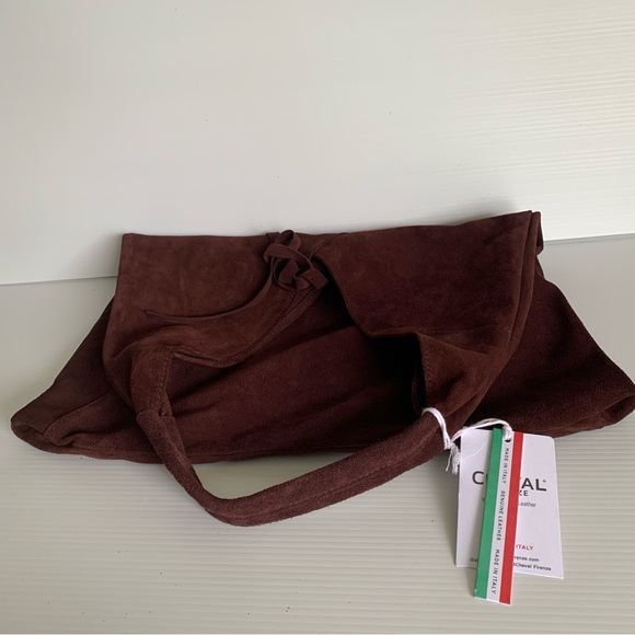 CHEVAL Firenze Genuine Suede Hobo Shoulder Bag in Wine Mahogany - Picture 6 of 13